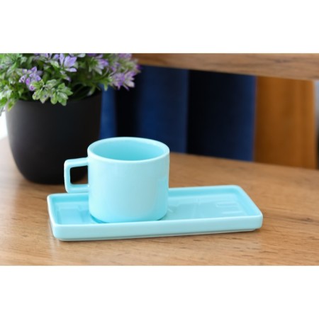 Tea couple ceramic Love Blue, mug 150 ml, saucer 17.5x8 cm, blue color-8