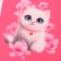 Children's bag "White cat", 35 × 30 cm, pink color