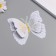 Plastic sticker "Blobes white with gold" double wings set 12 pcs 12 cm, 10 cm 8 cm