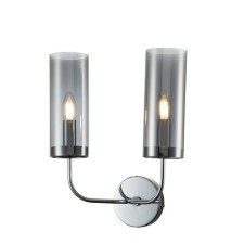 Бра Indigo, 13014/2W Chrome. 2х40Вт, E14, 210х310х390 мм, цвет дымчатый