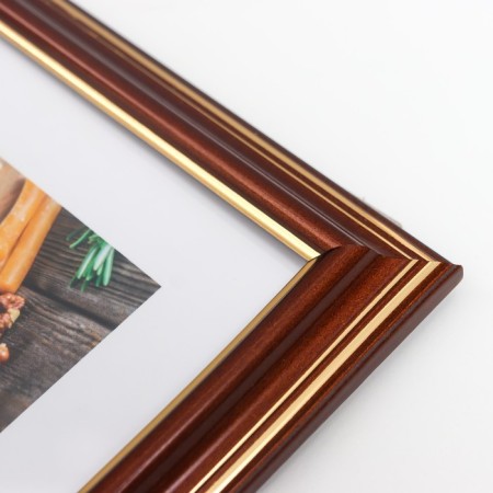 Photo frame 15x20 (282p) Dark walnut with gold (plastic screen)-2