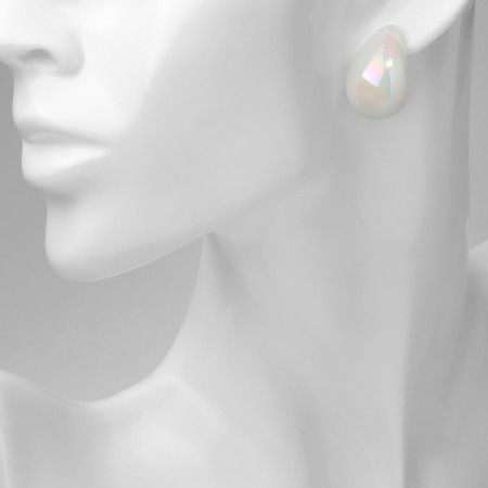 Earrings set 3 pairs "drop" color white in gold-8