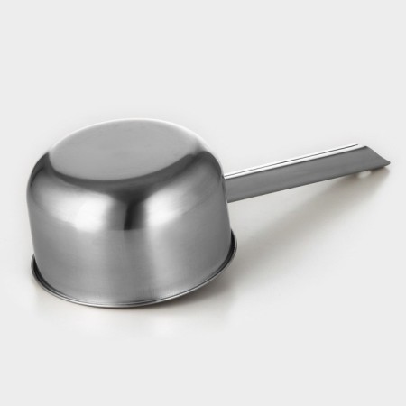 Stainless steel bucket with a long handle, 1.8 l, 41 × 16 × 9.5 cm, metal handle, silver color-1