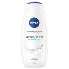 Гель-уход для душа Nivea «Увлажнение и забота» для всей семьи увлажняющий с маслом миндаля, 500 мл