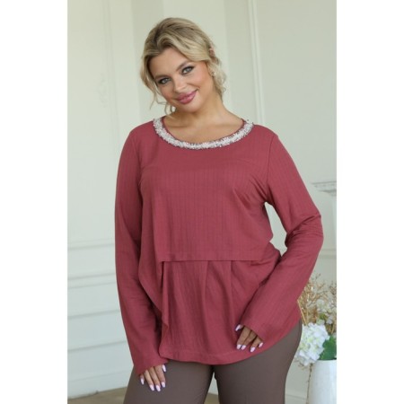 Female blouse, size 54, burgundy color-6
