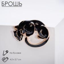Panther brooch, black color in gold
