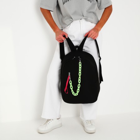 School textile school with pocket, black color, 45x30x15 cm-11