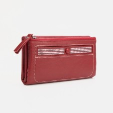 Women's wallet on magnets, red color