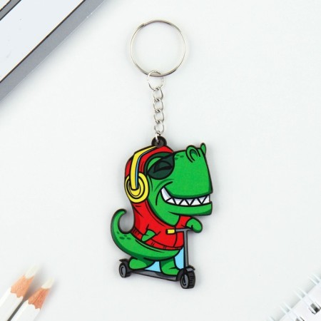 Key keychain wooden "dinosaur", 4.5 x 6 cm