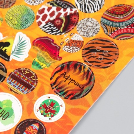 Decor for creativity cardboard "Chips and buttons. Africa" ​​24 pcs 13x16.5 cm-3