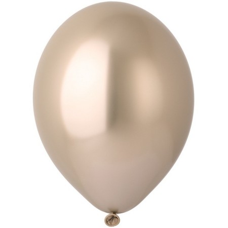 Latex ball 14 ", chrome Glossy, gold, set of 50 pcs.