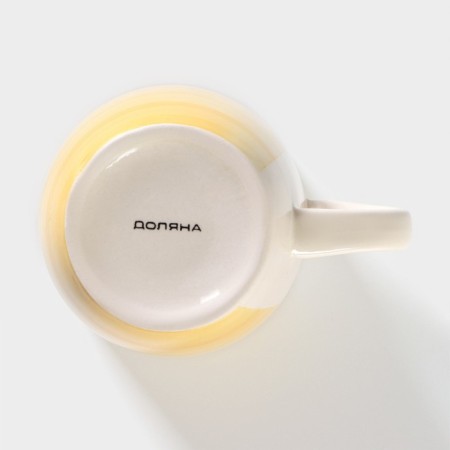 Mug ceramic shade "Sea World", 360 ml, yellow color-3