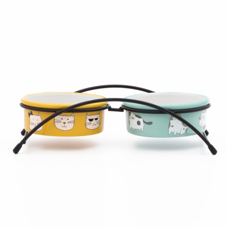 Ceramic bowls on a stand 2 x 250 ml-3