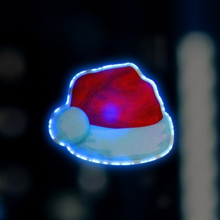 LED toy on Velcro "New Year's cap" 10 × 8.5 cm, batteries Lr44x3, glow of multi
