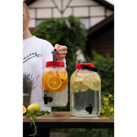 Glass jug with a macro tap, 5 liters-7