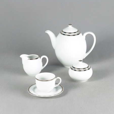Coffee service 6/9 Opal, decor "Platinum plates", 15 items-1