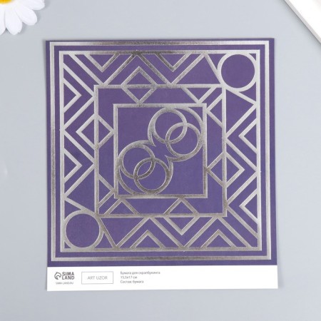 Scrapbooking paper bilateral "eclecticism silver and mehendi" density 180g 15.5x17cm-3