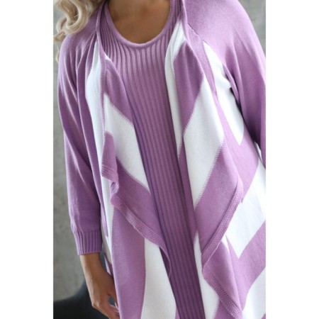 Cardigan female, size 54, lilac color, white-4