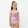 Kapatnik children in strip KAFTAN, height 110-116 cm, white/black