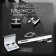 Set of male "Cufflink + tie clip" Rectangle with enamel, black-silver color