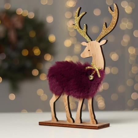 New Year's decor with backlight "Deer" 17 × 5 × 24 cm, purple