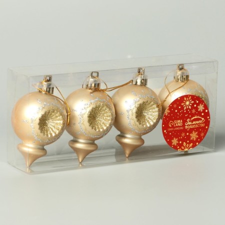 Set of jewelry plastic 4 pcs "light" 4x6 cm, gold-1