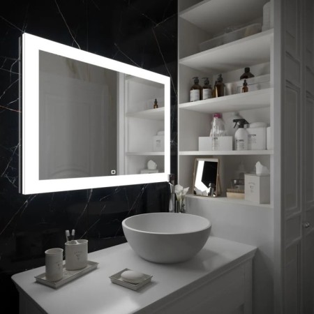 Mirror Uperwood Barsa 100x80 cm, LED backlight, sensory switch, anti -recovery