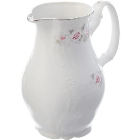 Bernadotte jug, decor "Pale roses, platinum layout", 1 liter