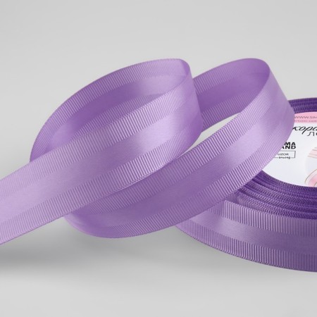 The tape is decorative, repression/satin, 25 mm, 18 ± 1 m, lilac color