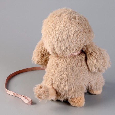 Soft toy "puppy" with a leash, 24 cm, gray-4