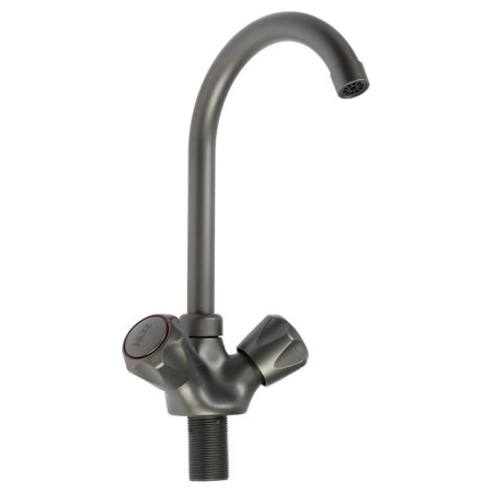 Kitchen mixer Zein Z3664, two-wound, pour height 22 cm, ABS plastic, graphite-3