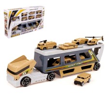 TRAILER truck with 6 machines and helicopter