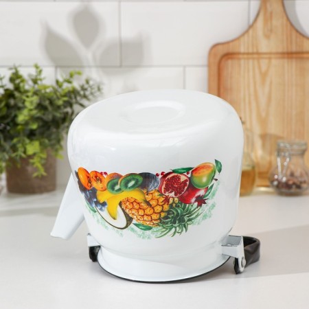 Emalized spherical "Ecuador", 3.5 l, white color, white-2