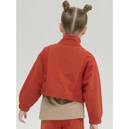 Sweatplane shortened for Pelican girl, height 98 cm, terracotta color-1