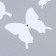 Magnet Plastic "Butterfly Double Wings" White Set 12 pcs