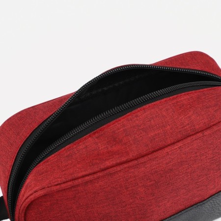 Cosmetic bag with lightning, burgundy color-2