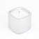 Candle "Square. Marble" in the candlestick of gypsum is small, 5x4.5 cm, silver