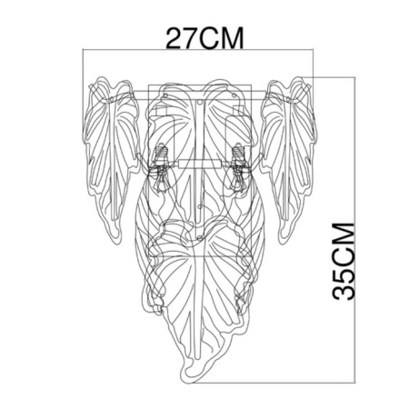 Wall lamp Arte Lamp Lilly A4070AP-2GO, E14, 2x40 W, 27x18x35 cm, golden-2