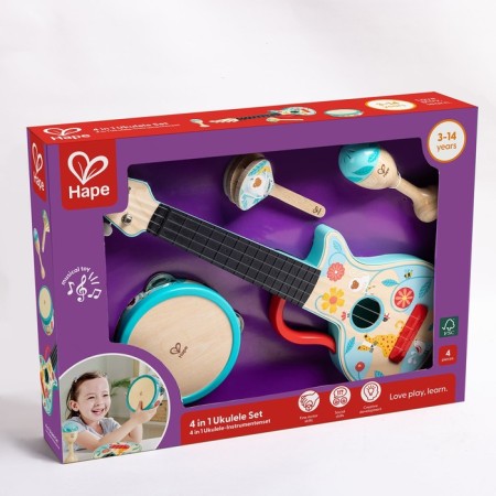 Set of musical instruments Hape, 4 in 1-4