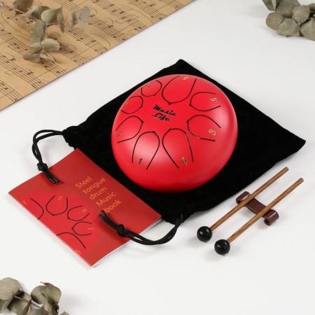 Musical instrument glucophone, red, 8 petals, 15 x 9 cm-1