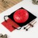 Musical instrument glucophone, red, 8 petals, 15 x 9 cm