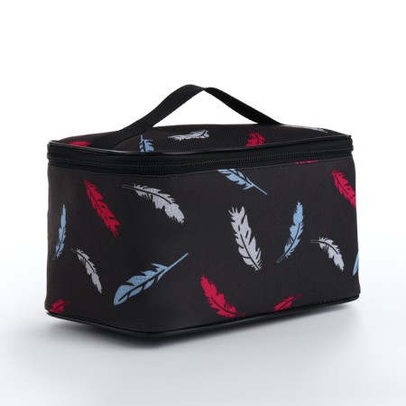 Cosmetic bag with lightning, black color