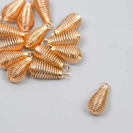 Decor for creativity Metal "Drop-spring" gold 1x1x2 cm-1
