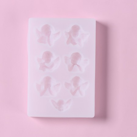 Mold Dolyana "Angels", silicone, 12.5 × 8.5 × 1.5 cm, white color-1
