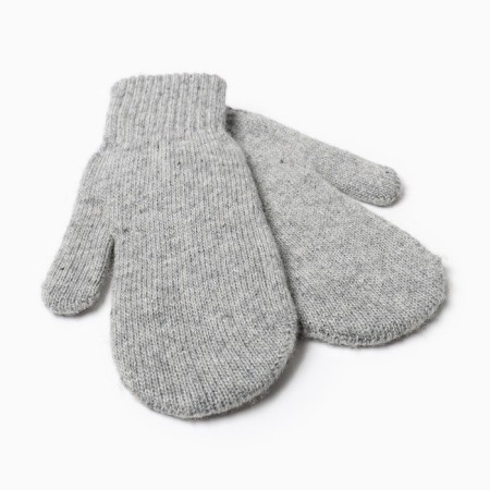 Two -layer woolen mittens, gray color, size m-1