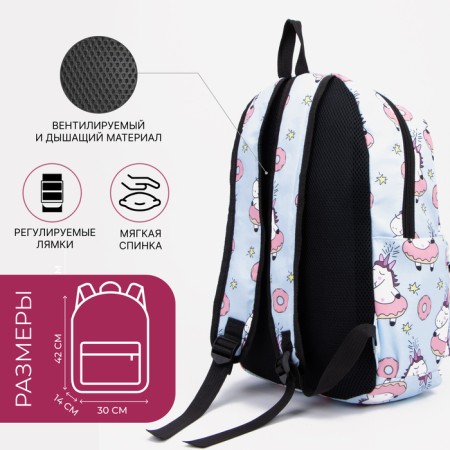 School backpack from lightning textiles, external pocket, pencil case, blue color-1