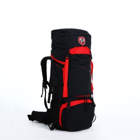 Tourist backpack, TAIF, 90 l, a lace department, 2 outer pockets, black/red color