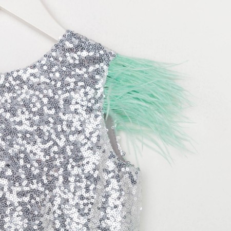 Dress children's elegant with sequins KAFTAN, p. 28 (86-92), green-9