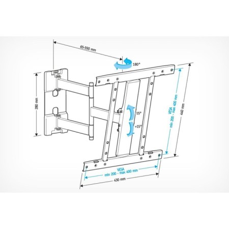 Holder LCD-SU4601-B TV, up to 35 kg, 26-50, wall-mounted, turn, black-2