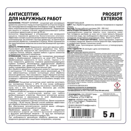 Antiseptic for external work Prosept Exterior, concentrate 1:19, 5l-4